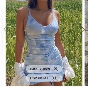 Fashion Nova XL Day Dreaming Ruched MiniDress Blue